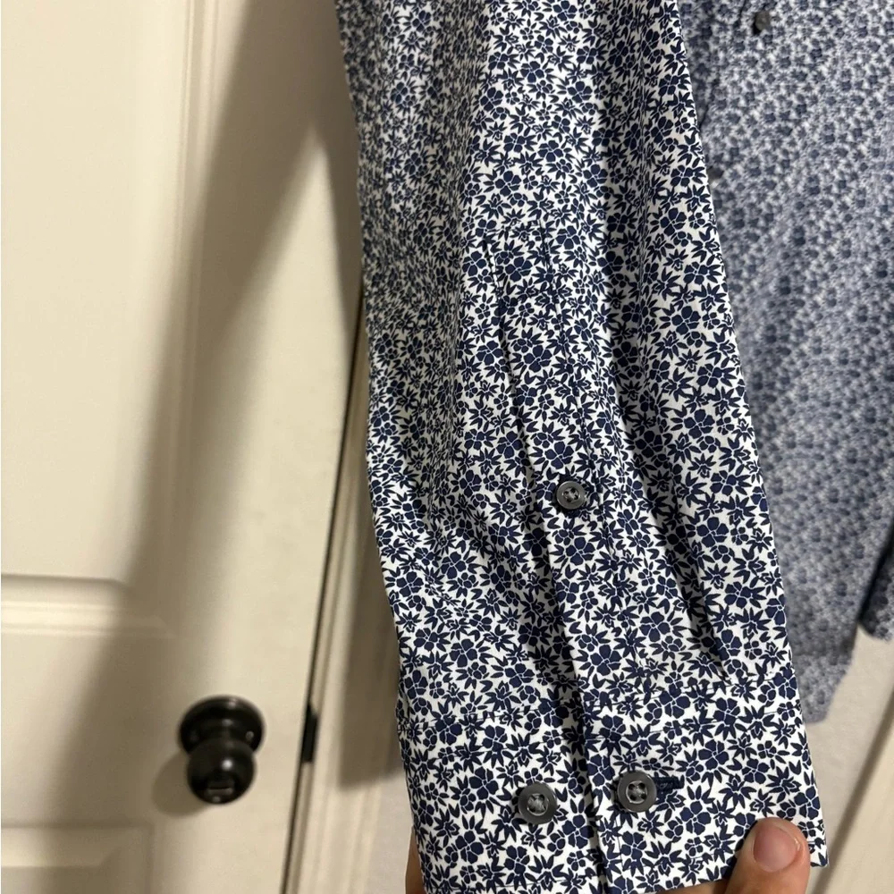 JF J.Ferrar Navy Floral Shirt - Picture 6 of 8